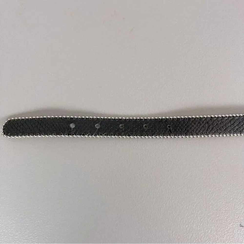 CACHE WOMENS BLACK LEATHER BELT WITH SIMULATED DIAMONDS SIZE S
